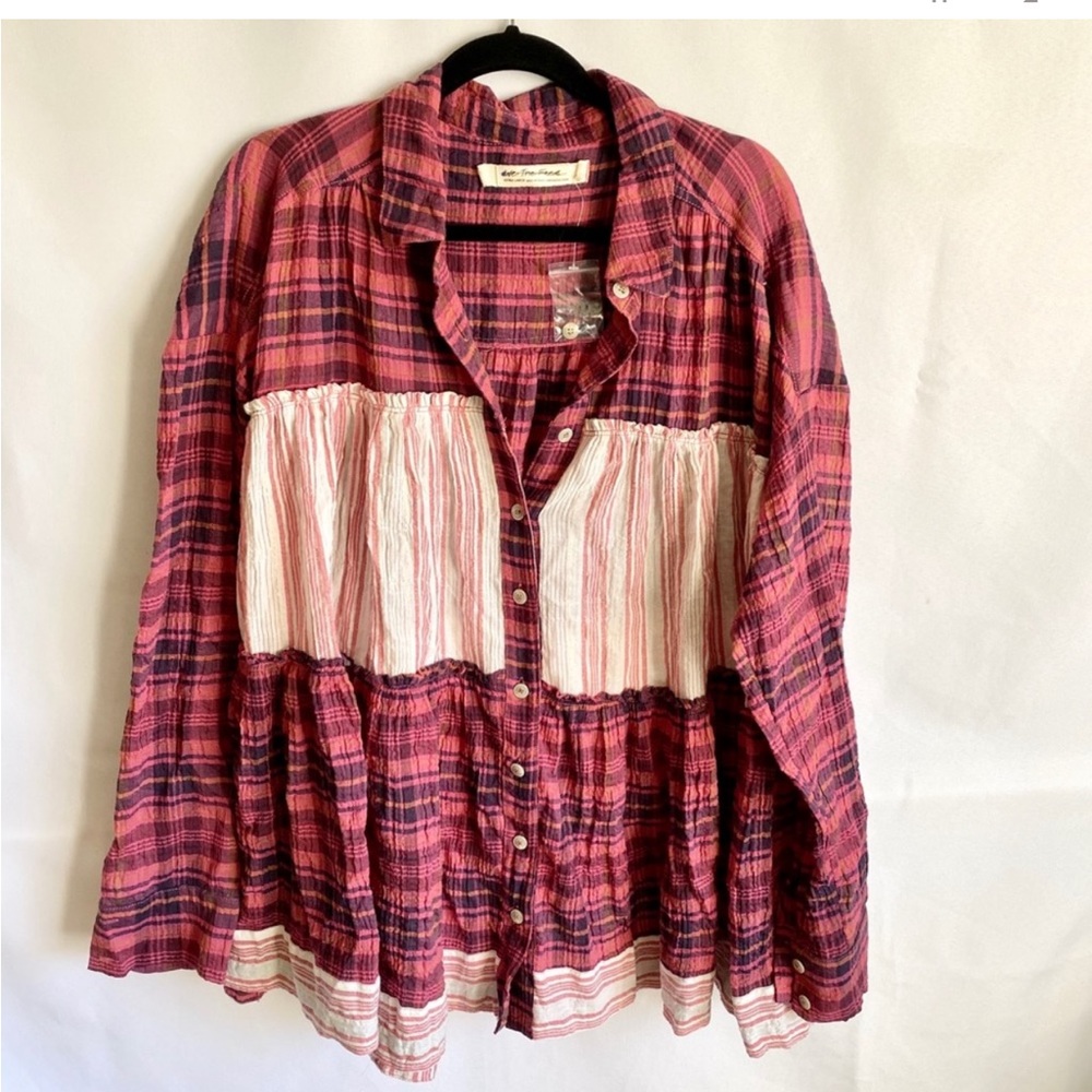 Free People We the Free Boho Button Down Top
